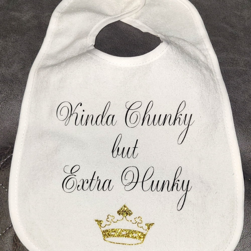 New! Baby Boy Bib Chunky but Xtra Hunky Gift